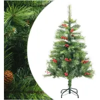 vidaXL Sapin de Noël artificiel avec pommes de pin et baies 150 cm
