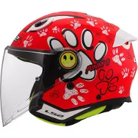 LS2 LS2OF622FunnyIIPawsRougeEnfantCasqueJet Taille M