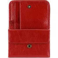 Light Prestige Petit portefeuille en cuir pour femme Wittchen avec fermeture à bouton-pression, cuir naturel rouge