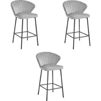 Leobert Valora GATTA Tabouret Argent Set 3 pièces | Tabouret GATTA argenté 3 pièces avec style