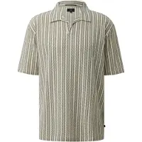QS T-Shirt beige clair / vert foncé