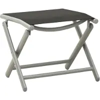 vidaXL Repose-pied pliable noir et argenté textilène et aluminium