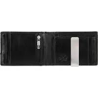 WITTCHEN Porte-monnaie pour homme en cuir véritable avec clip, noir