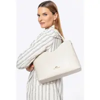 WITTCHEN Sac à main pour femme avec poche intérieure amovible, crème, cuir naturel