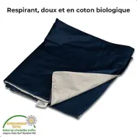 EL Life Housse de couverture lestée - - 200 x 200 cm - 100% coton - gris et bleu