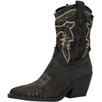 Elara Bottes de cowboy beige clair / noir chiné