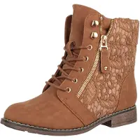 Elara Bottines à lacets camel