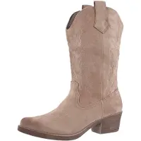 Elara Bottes de cowboy kaki