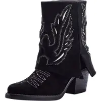 Elara Bottes de cowboy noir / blanc