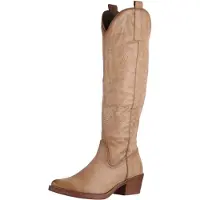 Elara Bottes de cowboy kaki