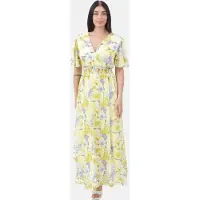 Elara Robe d’été jaune / gris / blanc