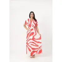 Elara Robe d’été rouge / blanc