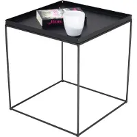 FutuStal Table basse carrée en fil métallique 40x40x43 Loft Industrial Noir mat