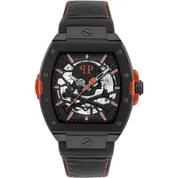 Philipp Plein Montre à affichage analogique rouge orangé / noir