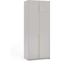 Margaret Hadas24 Armoire APOLLONIA I sans miroir, armoire à portes battantes, style moderne, armoire, grand espace de rangement 100 x 250 cm (couleur cachemire, poignées dorées)