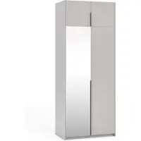 Margaret Hadas24 Armoire APOLLONIA I avec miroir, armoire à portes battantes, style moderne, armoire, grand espace de rangement 100 x 250 cm (couleur cachemire, poignées noires)