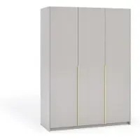 Margaret Hadas24 Armoire APOLLONIA sans miroir, armoire à portes battantes, style moderne, armoire, grand espace de rangement 150 x 204 cm (couleur cachemire, poignées dorées)