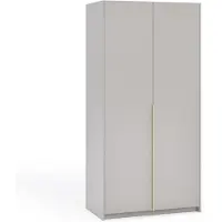 Margaret Hadas24 Armoire APOLLONIA sans miroir, armoire à portes battantes, style moderne, armoire, grand espace de rangement 100 x 204 cm (couleur cachemire, poignées dorées)