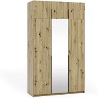 Margaret Hadas24 Armoire APOLLONIA I avec miroir, armoire à portes battantes, style moderne, armoire, grand espace de rangement 150 x 250 cm (artisan, poignées noires)