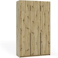Margaret Hadas24 Armoire APOLLONIA I sans miroir, armoire à portes battantes, style moderne, armoire, grand espace de rangement 150 x 250 cm (artisan, poignées noires)