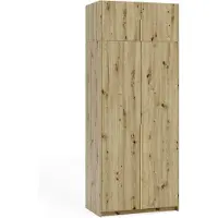 Margaret Hadas24 Armoire APOLLONIA I sans miroir, armoire à portes battantes, style moderne, armoire, grand espace de rangement 100 x 250 cm (artisanale, poignées dorées)