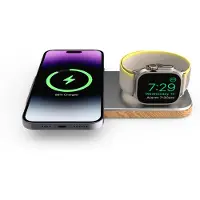 CubeNest 2in1 Wireless Magnetic Charger K200 - Silver compatible avec Magsafe