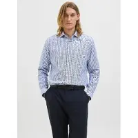 Jack & Jones Chemise 'JPRBLAPARKER' bleu foncé / blanc