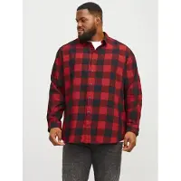 Jack & Jones Gingham Plus Size Long Sleeve Shirt Rouge 7XL Homme