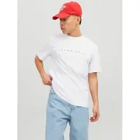 Jack & Jones T-Shirt 'JJEstar' bleu marine / blanc cassé