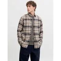 Jack & jones Premium Chemise 'JPRBLUBarkley' bleu marine / taupe / blanc