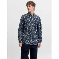 Jack & Jones Chemise beige / bleu marine / blanc