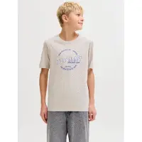 Jack & Jones Junior T-Shirt mastic / bleu marine / blanc