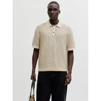 Jack & Jones Blukingsley Knit Short Sleeve Polo Beige XS Homme