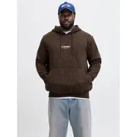 Jack & jones Plus Sweat-shirt 'JJESOHO' marron / blanc