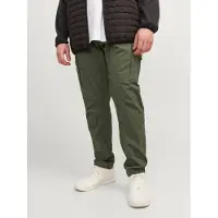 Jack & jones Plus Pantalon cargo 'Paul' vert foncé