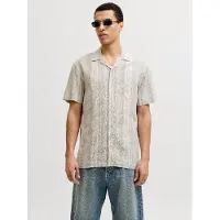 Jack & Jones Chemise 'Blusummer' kaki / blanc