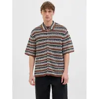 Jack & Jones Vestes en maille 'JORCorfu' marron / noir / blanc