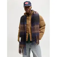 Jack & Jones Écharpe 'JACNorrebro' bleu marine / brun foncé