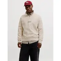 Jack & Jones Soho Quarter Full Zip Sweatshirt Beige M Homme