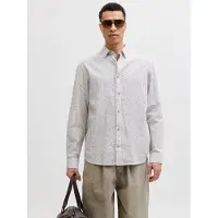 Jack & Jones Esummer Linen Blend Long Sleeve Shirt Gris L Homme