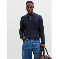 Jack & Jones Blakai Long Sleeve Polo Bleu M Homme