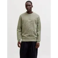 Jack & Jones Sweat-shirt 'JJESoho' olive / blanc