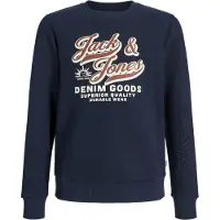 Jack & Jones Sweat bleu marine / marron / blanc