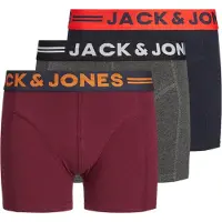 Jack & Jones Junior Sous-vêtements 'Jaclichfield' gris / orange / lie de vin / noir