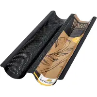 RBV Birkmann Bread Buddies Plaque à baguettes pour 2 pièces, Moule à gâteau, Noir
