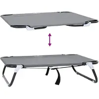 vidaXL Lit pour chien , gris clair, 70 x 46 x 18 cm, acier