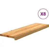 vidaXL Marches d'escalier 8 pcs. Marron clair 90x30x2 cm Chêne massif
