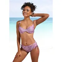 LASCANA Bas de bikini mauve / blanc