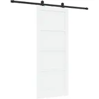 vidaXL Porte coulissante blanche et noire 83 x 202 cm Bois de pin massif