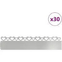 vidaXL Bordure de pelouse 30 pcs Argent 103 x 0,05 x 22 cm Acier galvanisé